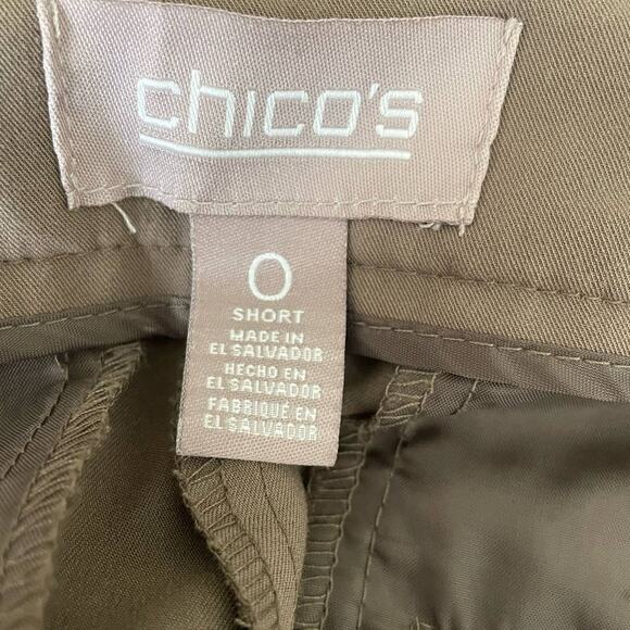 Chicos Pants Women SP Brown Straight Leg Zip Clasp Closure Pockets Lightweight - Picture 3 of 13